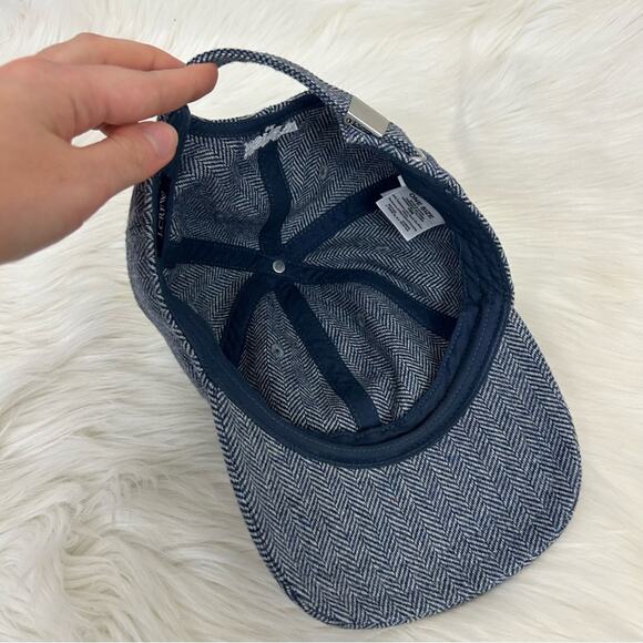 J.Crew Navy Herringbone Wool Blend Knit Baseball Hat OS - Picture 10 of 10
